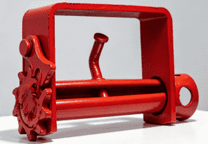 Red steel binder detail