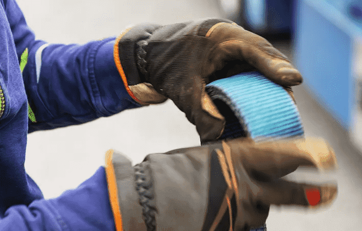 Factory handling close-up